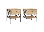 Syfax™ Comodini 2 Pz Rovere Sonoma 40X42X45 Cm In Legno Multistrato
