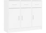 Syfax™ Credenza Bianca 91X28X75 Cm In Legno Massello Di Acacia