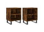 Syfax™ Comodini Rovere Fumo 2 Pz 40X30X50 Cm In Legno Multistrato