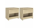 Syfax™ Comodini 2Pz Rovere Sonoma 40X30X39 Cm In Legno Multistrato