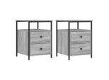 Syfax™ Comodini 2 Pz Grigio Sonoma 44X45X60 Cm In Legno Multistrato
