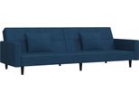 Syfax™ Divano Letto A 2 Posti Con 2 Cuscini Blu In Velluto