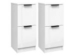 Syfax™ Credenze 2 Pz Bianco Lucido 30X30X70 Cm In Legno Multistrato