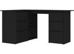 Syfax™ Scrivania Ad Angolo Nera 145X100X76 Cm In Legno Multistrato