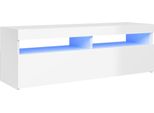 Syfax™ Mobile Porta Tv Con Luci Led Bianco Lucido 120X35X40 Cm