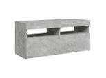 Syfax™ Mobile Porta Tv Con Luci Led Grigio Cemento 90X35X40 Cm