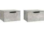 Syfax™ Comodini A Muro 2 Pz Grigio Cemento 34X30X20 Cm