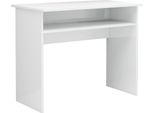Syfax™ Scrivania Bianco Lucido 90X50X74 Cm In Legno Multistrato