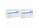 Syfax™ Mobili Porta Tv Con Luci Led 2 Pz Bianco Lucido 60X35X40 Cm