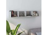 Syfax™ Scaffale Porta Cd Grigio Cemento 100X18X18 Cm Legno Multistrato