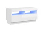 Syfax™ Mobile Porta Tv Con Luci Led Bianco Lucido 80X35X40 Cm