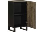 Syfax™ Credenza Nera 40X33X75 Cm In Legno Massello Di Mango