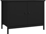 Syfax™ Mobile Porta Tv Con Ante Nero 60X35X45 Cm In Legno Multistrato