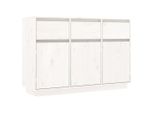 Syfax™ Credenza Bianca 110X34X75 Cm In Legno Massello Di Pino