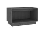 Syfax™ Mobile Porta Tv Grigio 60X35X35 Cm In Legno Massello Di Pino