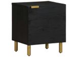 Syfax™ Comodini 2 Pz Neri 40X33X46 Cm In Legno Massello Di Mango