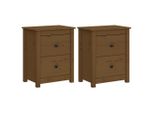 Syfax™ Comodini 2 Pz Ambra 50X35X61,5 Cm In Legno Massello Di Pino