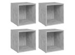 Syfax™ Mobili Porta Tv 4Pz Grigio Cemento 37X35X37Cm Legno Multistrato