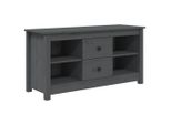 Syfax™ Mobile Porta Tv Grigio 103X36,5X52 Cm In Legno Massello Di Pino