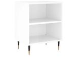 Syfax™ Comodino Bianco Lucido 40X30X50 Cm In Legno Multistrato