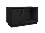 Syfax™ Mobile Porta Tv Nero 74X35X44 Cm In Legno Massello Di Pino