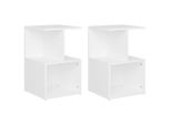 Syfax™ Comodini 2 Pz Bianchi 35X35X55 Cm In Legno Multistrato