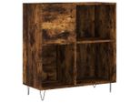 Syfax™ Mobile Porta Dischi Rovere Fumo 84,5X38X89 Cm Legno Multistrato