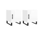 Syfax™ Comodini 2Pz Bianco Lucido 40X40X50 Cm In Legno Multistrato
