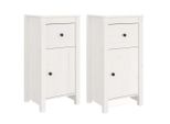 Syfax™ Credenze 2 Pz Bianche 40X35X80 Cm In Legno Massello Di Pino