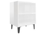 Syfax™ Comodino Con Gambe In Metallo Bianco Lucido 40X30X50 Cm