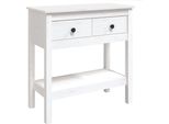 Syfax™ Tavolo Consolle Bianco 75X35X75 Cm In Legno Massello Di Pino