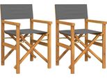 Syfax™ Sedie Da Regista Pieghevoli 2 Pz Grigio Legno Massello Di Teak