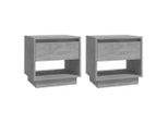 Syfax™ Comodini 2 Pz Grigio Cemento 45X34X44 Cm In Truciolato