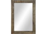 Syfax™ Specchio Da Bagno 50X2,5X70 Cm In Legno Massello Di Mango