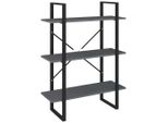 Syfax™ Libreria A 3 Ripiani Grigia 80X30X105 Cm In Massello Di Pino