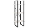 Syfax™ Libreria A 3 Ripiani Bianca 40X30X105 Cm Legno Massello Di Pino