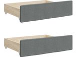 Syfax™ Cassetti Da Letto 2Pz Grigio Scuro Legno Multistrato E Tessuto