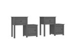 Syfax™ Comodini 2 Pz Grigi 79,5X38X65,5 Cm In Legno Massello Di Pino