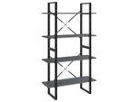 Syfax™ Libreria A 4 Ripiani Grigia 80X30X140 Cm In Massello Di Pino