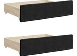 Syfax™ Cassetti Da Letto 2Pz Neri In Legno Multistrato E Tessuto