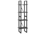 Syfax™ Libreria A 4 Ripiani Grigia 40X30X140 Cm In Massello Di Pino
