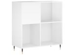 Syfax™ Mobile Porta Dischi Bianco Lucido 84,5X38X89 Legno Multistrato