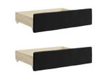 Syfax™ Cassetti Da Letto 2Pz Neri In Legno Multistrato E Velluto