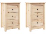 Syfax™ Comodini 2 Pz 40X35X61,5 Cm In Legno Massello Di Pino