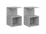 Syfax™ Comodini 2Pz Grigio Cemento 35X35X55 Cm In Legno Multistrato