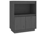 Syfax™ Credenza Grigia 60X34X75 Cm In Legno Massello Di Pino