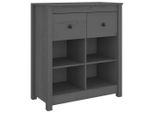 Syfax™ Credenza Grigia 70X35X80 Cm In Legno Massello Di Pino
