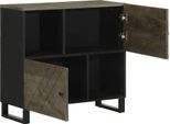 Syfax™ Credenza Nera 80X33X75 Cm In Legno Massello Di Mango