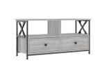 Syfax™ Mobile Tv Grigio Sonoma 90X33X45 Cm Legno Multistrato E Ferro
