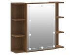 Syfax™ Mobile A Specchio Con Led Rovere Marrone 70X16,5X60 Cm
